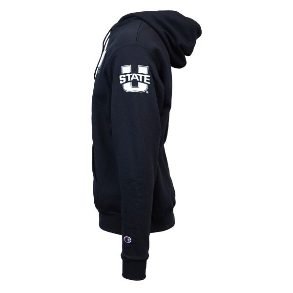 Champion USU Embroidered Patch Crew Hoodie Navy